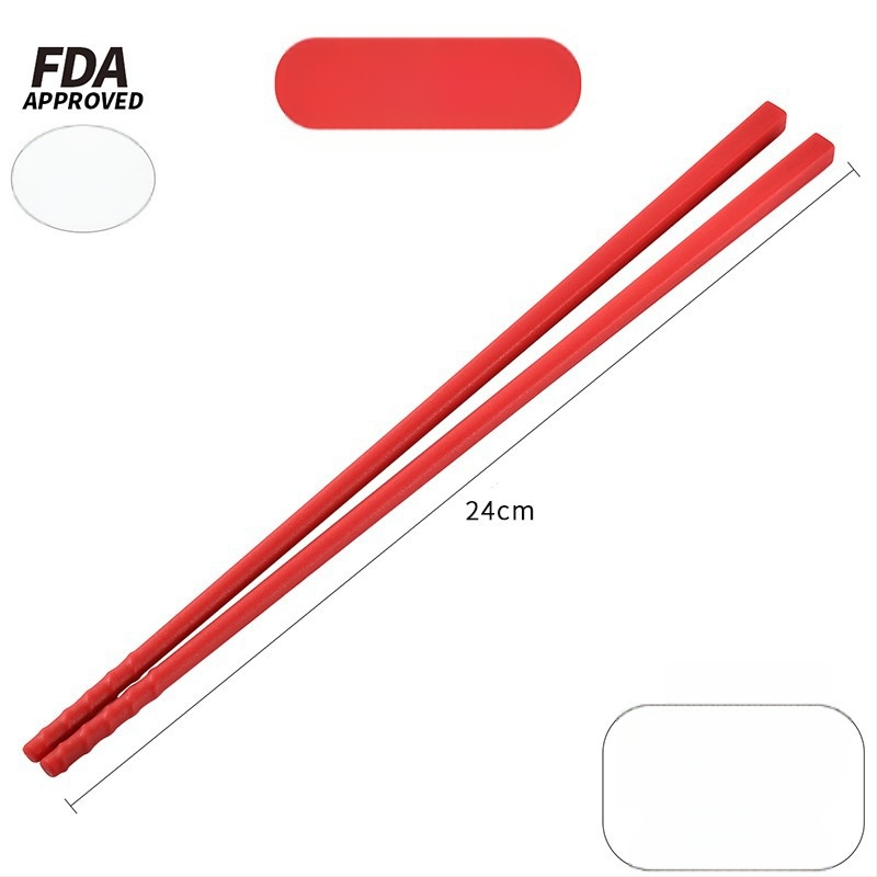 Silikoninės virtuvės lazdelių su plieno šerdimi, atsparios aukštoms temperatūroms, neslystančios — Keidason