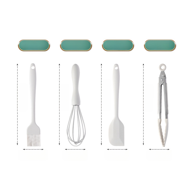 Zhituo nerūsējošā tērauda 6 gadu cepšanas rīku komplekts ar pamatu, olu putotājs, miltu siets, olu siets, augļu nazis un šķēres