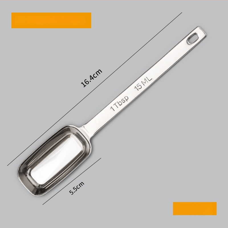 304 nerūdijančio plieno matavimo šaukštų rinkinys su skale; talpos 0.63/1.25/2.5/3.75/5/15 ml; blizgus paviršius