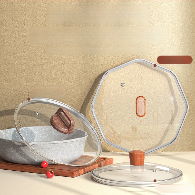 Weixiang universalus stiklinis dangtis puodams ir wokams – storas dangtis, atsparus aukštoms temperatūroms