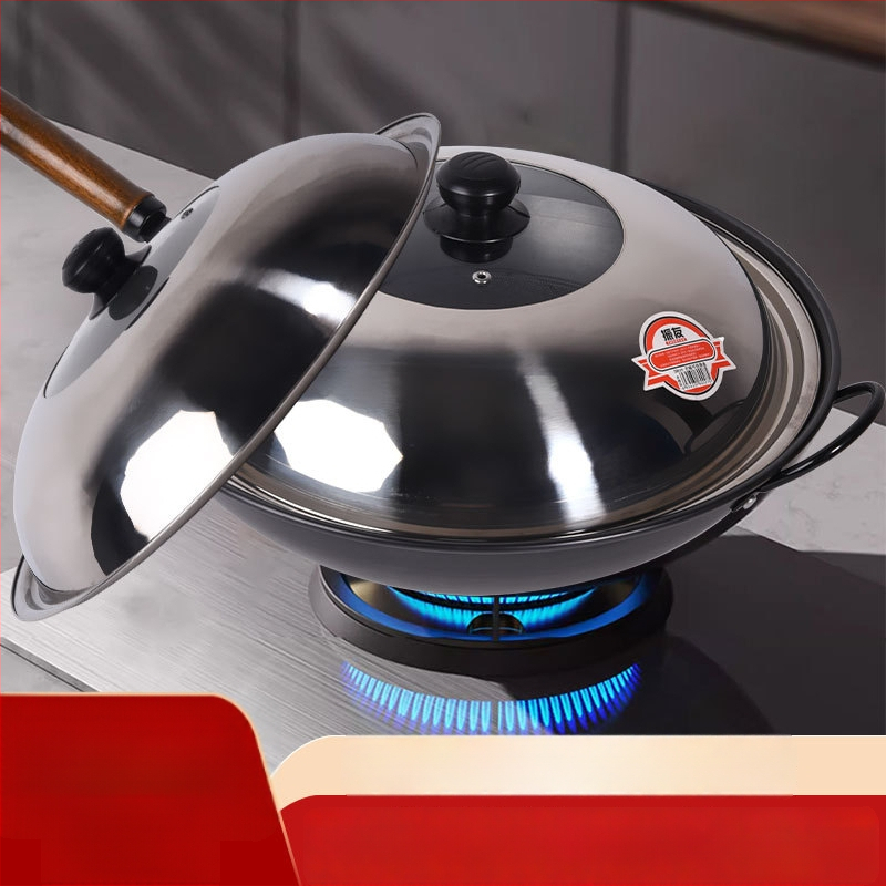 Stiklinis dangtis iš nerūdijančio plieno wokui ir puodams – skaidrus, 300 g, aukštos kokybės, modernus paprastas dizainas, Lucky Star Man