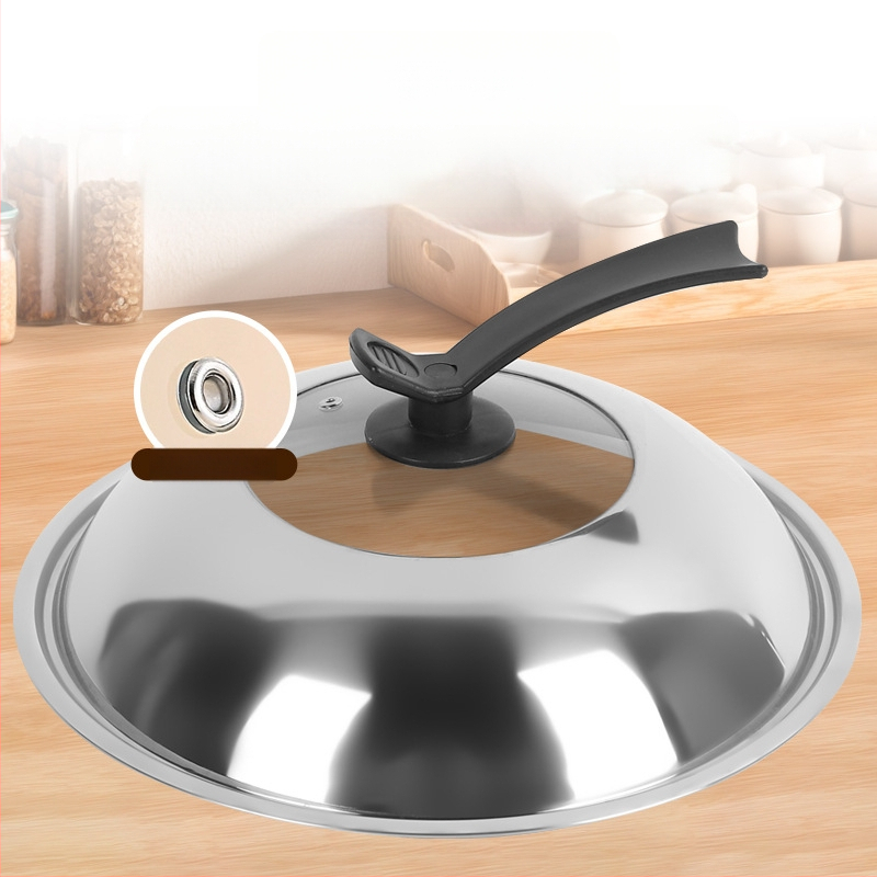 Nerūdijančio plieno puodo dangtis; storesnis stiklo dangtelis; skaidrus derinimo dangtelis (Medžiaga: Nerūdijantis plienas; Modelis: Kombinacinis dangtis; Svoris: 365 g; Stilius: Modernus paprastas)