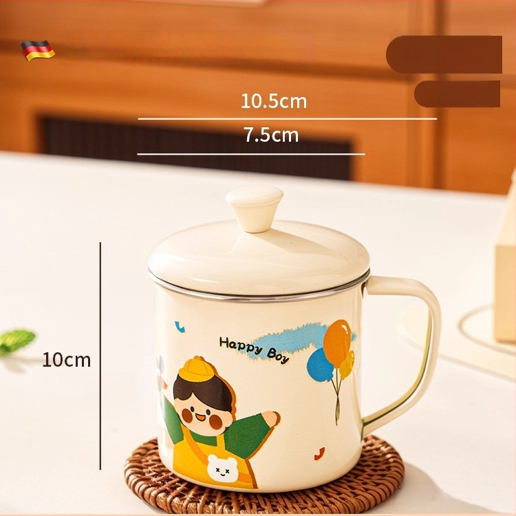 316 nerūdijančio plieno vaiko pieno puodelis su rankena, dangteliu ir matavimo žymėmis