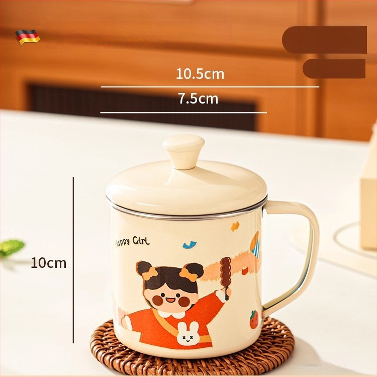 316 nerūdijančio plieno vaiko pieno puodelis su rankena, dangteliu ir matavimo žymėmis