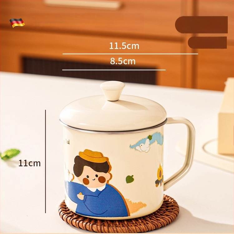 316 nerūdijančio plieno vaiko pieno puodelis su rankena, dangteliu ir matavimo žymėmis