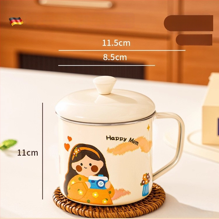 316 nerūdijančio plieno vaiko pieno puodelis su rankena, dangteliu ir matavimo žymėmis