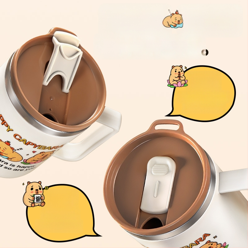 304 nerūdijančio plieno puodelis, atsparus lūžimui, karikatūrų stiliaus dizainas, biurui ir arbatai/kavai