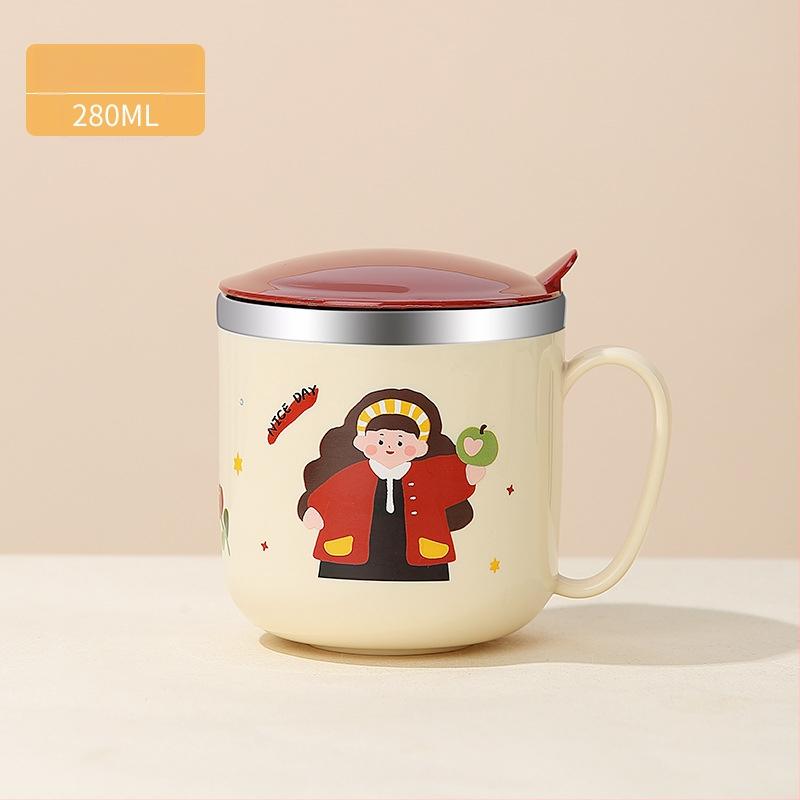 One Wheat 316 nerūdijančio plieno vaikų pieno puodelis – mielas stilius, atspari kritimams