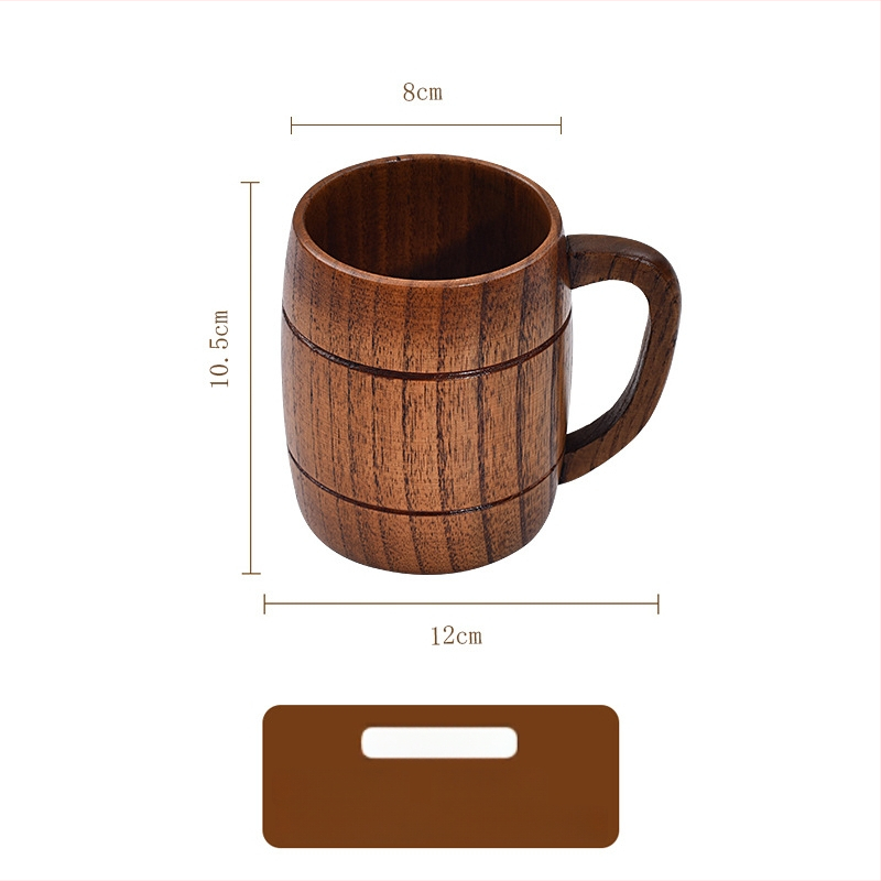 Medinis alaus bokalas, cilindrinės formos, aukštos temperatūros atsparumas, galima individualizuoti su logotipu