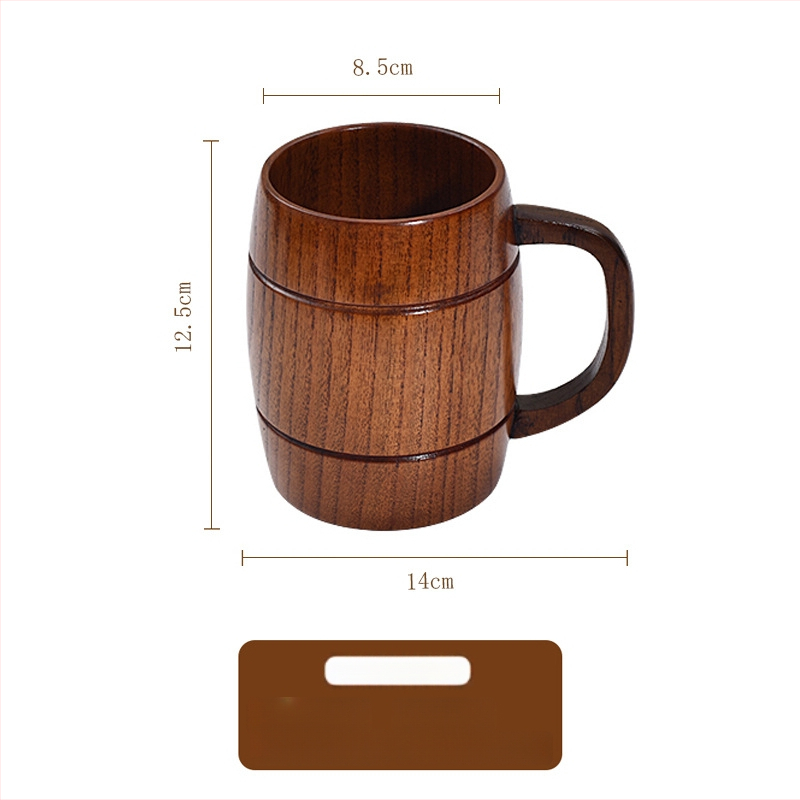 Medinis alaus bokalas, cilindrinės formos, aukštos temperatūros atsparumas, galima individualizuoti su logotipu