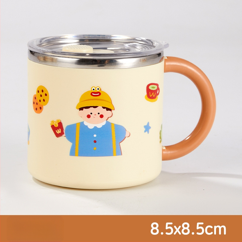 304 nerūdijančio plieno puodelis, dviejų sluoksnių izoliacija, dangtelis, nešiojamas