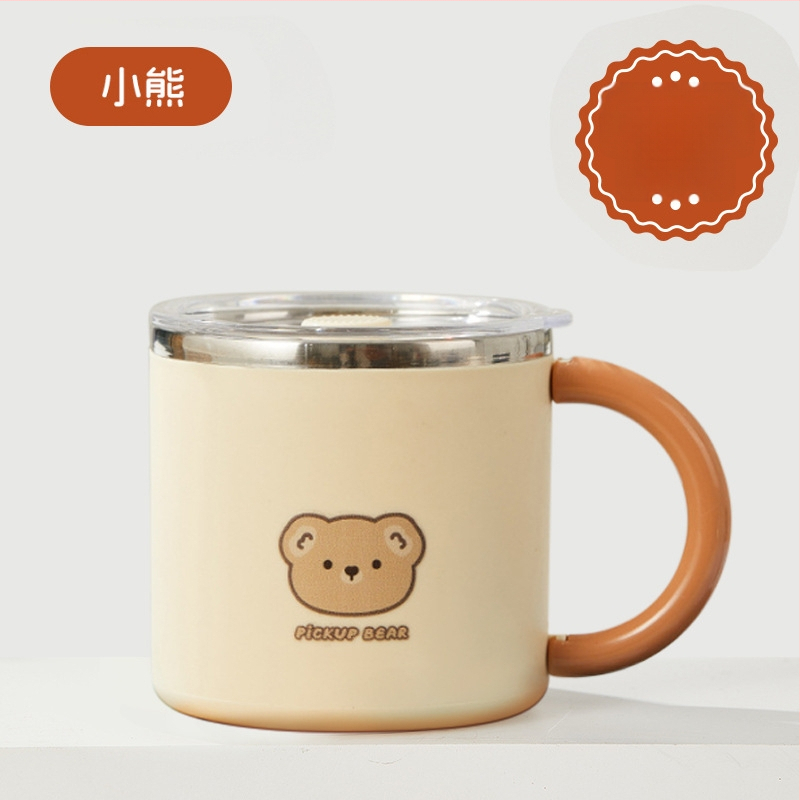 304 nerūdijančio plieno puodelis, dviejų sluoksnių izoliacija, dangtelis, nešiojamas