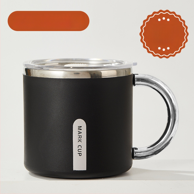 304 nerūdijančio plieno puodelis, dviejų sluoksnių izoliacija, dangtelis, nešiojamas