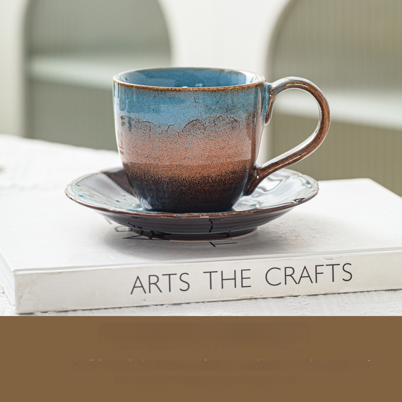 Keraminė kavos puodelis su rankenėle, Kiln spalvų modelis, aukšta temperatūros atsparumas, pritaikymas galimas