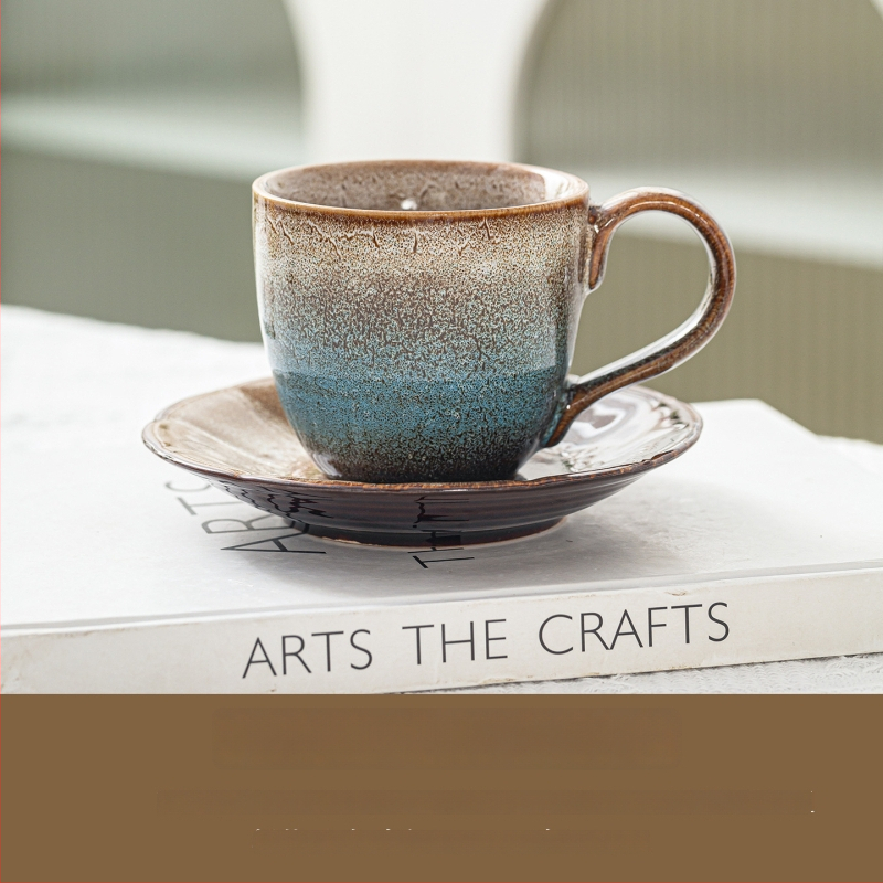 Keraminė kavos puodelis su rankenėle, Kiln spalvų modelis, aukšta temperatūros atsparumas, pritaikymas galimas