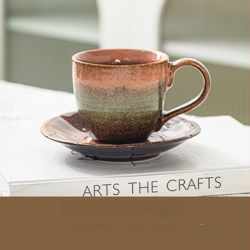 Keraminė kavos puodelis su rankenėle, Kiln spalvų modelis, aukšta temperatūros atsparumas, pritaikymas galimas