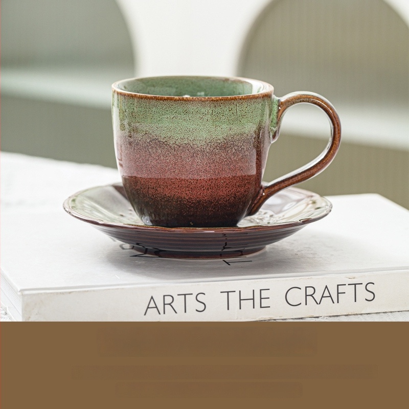 Keraminė kavos puodelis su rankenėle, Kiln spalvų modelis, aukšta temperatūros atsparumas, pritaikymas galimas