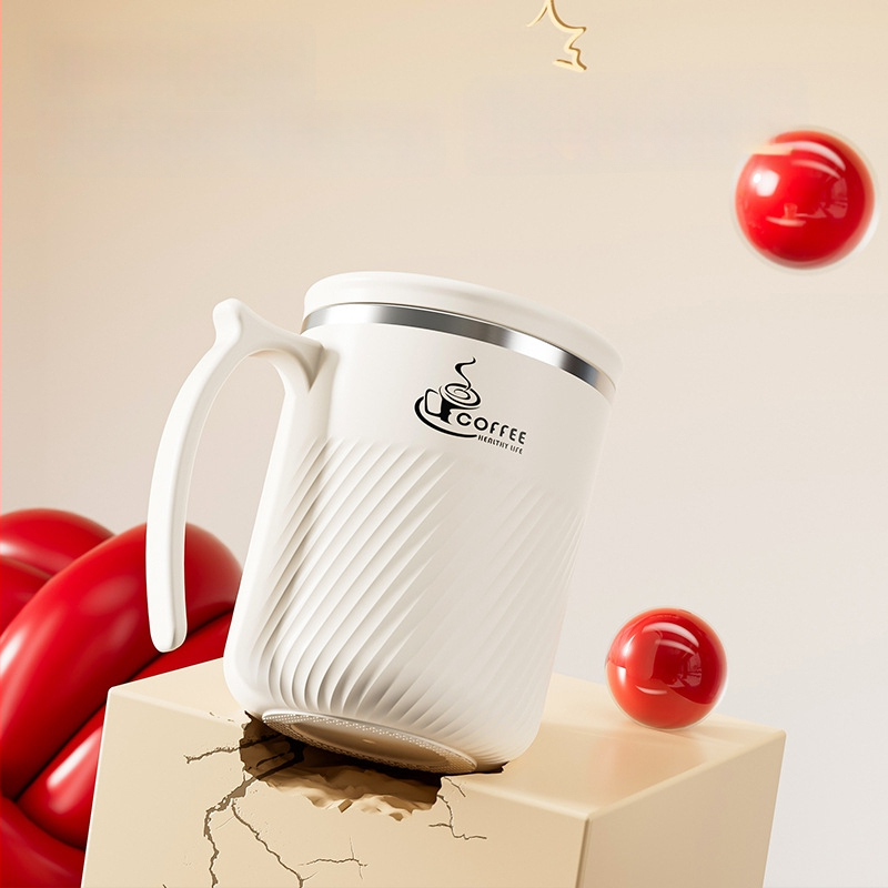 Arbatinis puodelis su infuzoriumi, iš 304 nerūdijančio plieno, nešiojamas, su dangteliu ir šaukšteliu