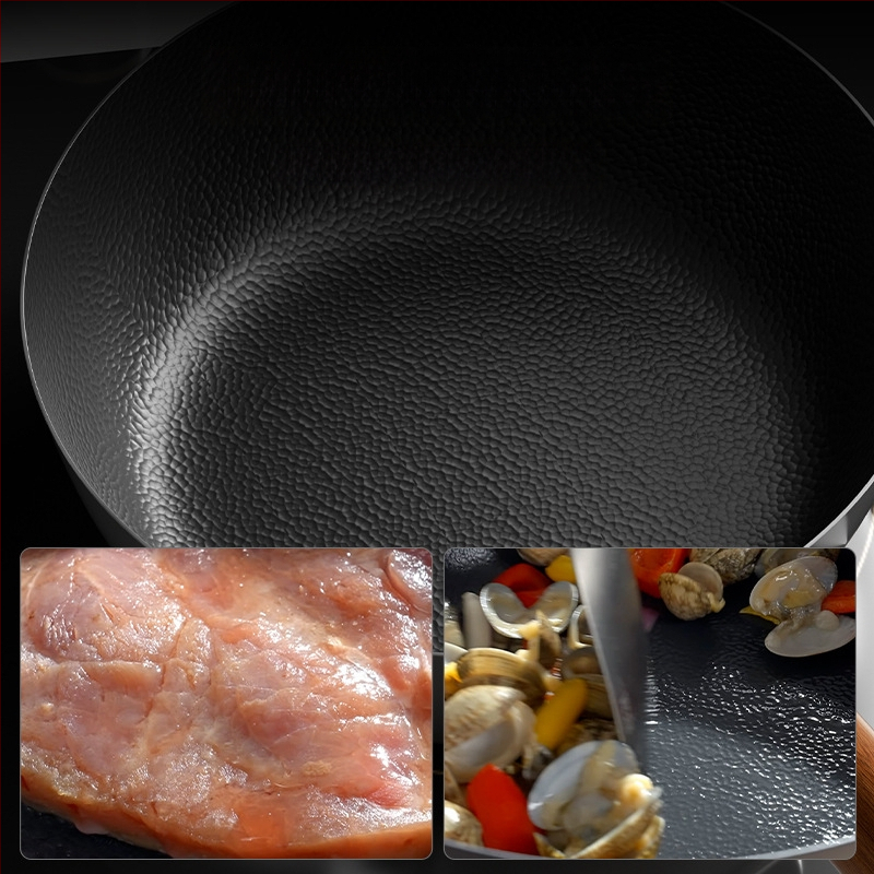 Titano-geležinis wokas, vieno dugno, stiklinis dangtis, atsparus rūdijimui, galimybė personalizuoti