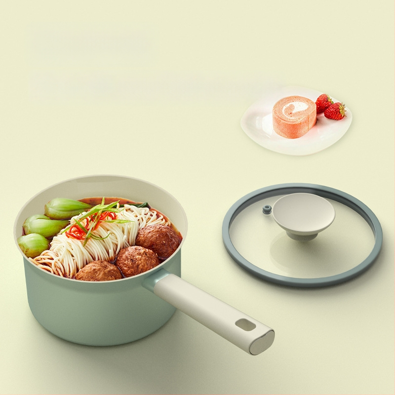 Pieninis puodas su nelipniu paviršiumi, aliuminio lydinio korpusas, antibakterinis keraminis paviršius, stiklinis dangtis, daugiasluoksnė dugna