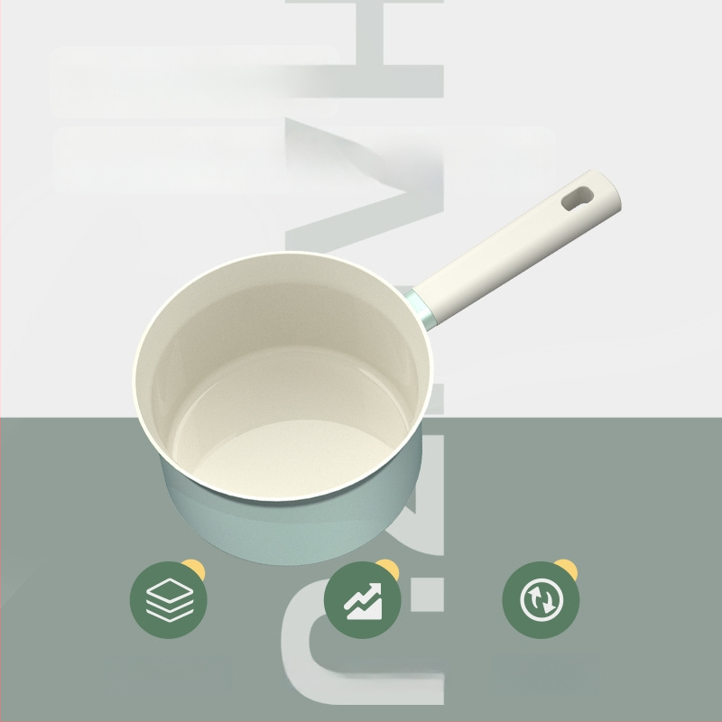 Pieninis puodas su nelipniu paviršiumi, aliuminio lydinio korpusas, antibakterinis keraminis paviršius, stiklinis dangtis, daugiasluoksnė dugna