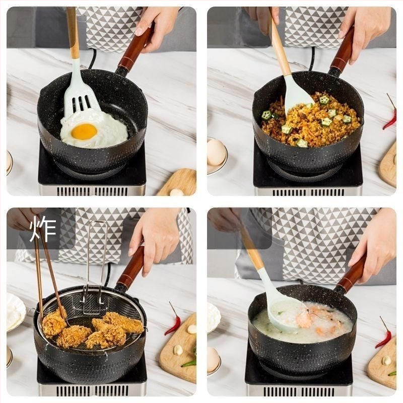 Pieninis puodas iš geležies su nelipnia danga, modelis NG001, stiklo dangtelis