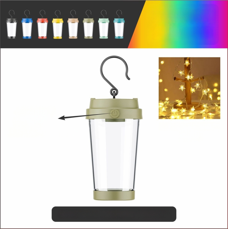 Jiadi LED apšvietimas kempingui – Įkraunama 5V LED grandinė lemputė su jungikliu