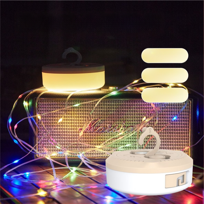 Jiadi LED apšvietimas kempingui – Įkraunama 5V LED grandinė lemputė su jungikliu