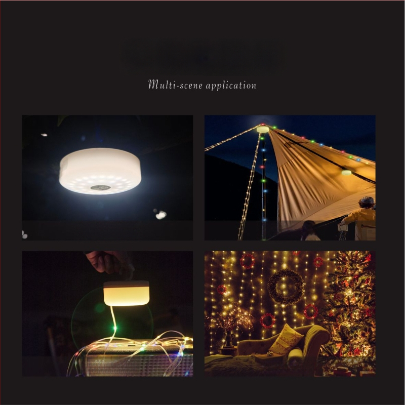 Jiadi LED apšvietimas kempingui – Įkraunama 5V LED grandinė lemputė su jungikliu