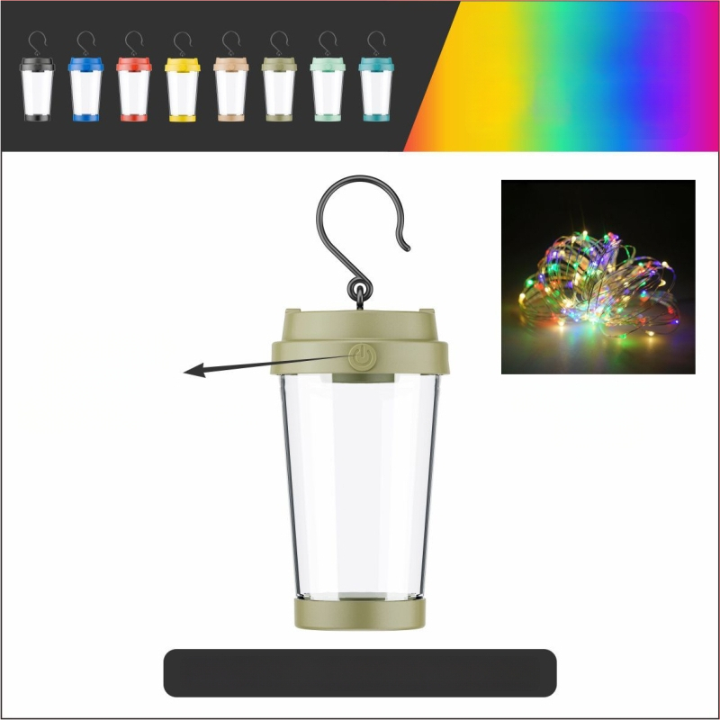 Jiadi LED apšvietimas kempingui – Įkraunama 5V LED grandinė lemputė su jungikliu