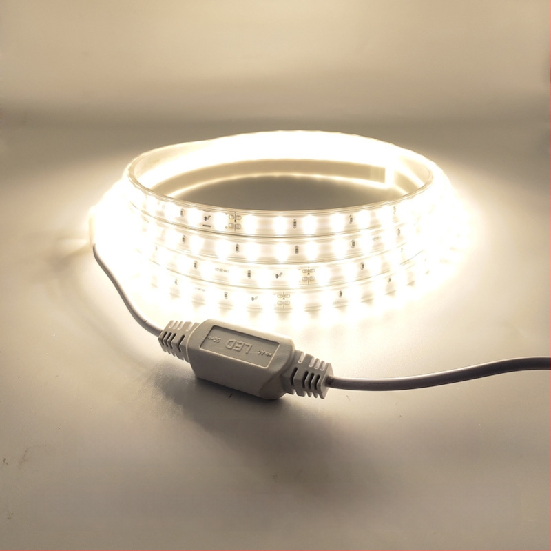 2835 LED juosta, 220V, dviejų eilių, 120 LED, Sanan LED mikroschemos