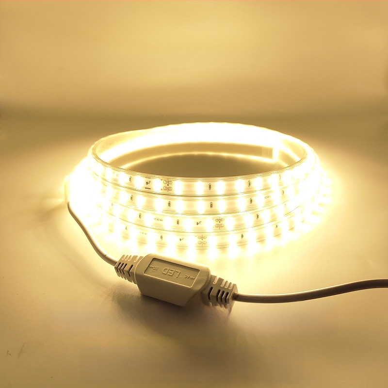 2835 LED juosta, 220V, dviejų eilių, 120 LED, Sanan LED mikroschemos