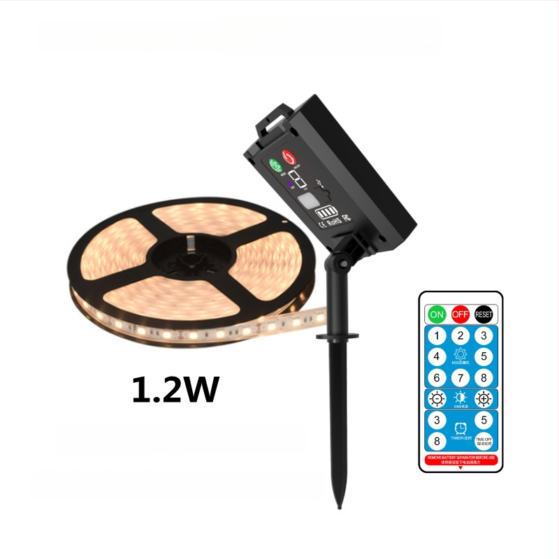 Saulės energijos LED juosta lauko kiemo dekoracijoms (Maitinimas: Saulės energija, Baterija, USB; Valdymas: mygtukas/nuotolinis; Personalizavimas)