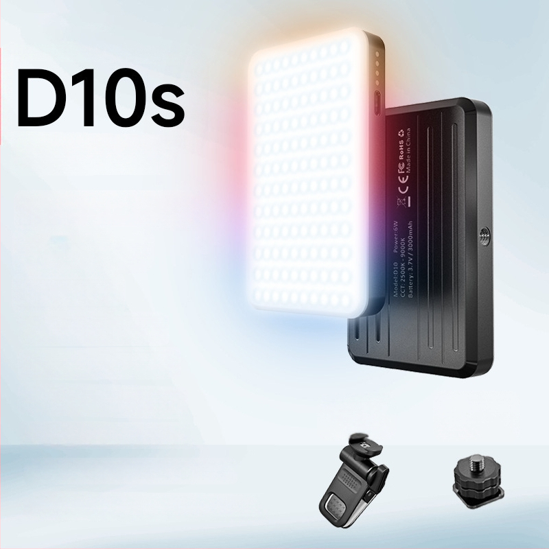 Nešiojama RGB papildomų šviesų šviesa mobiliųjų nuotraukų fotografavimui — rankinė selfie lemputė su kelių lygių reguliavimu, iki 10W, 3,7V, pritaikomas apdorojimas