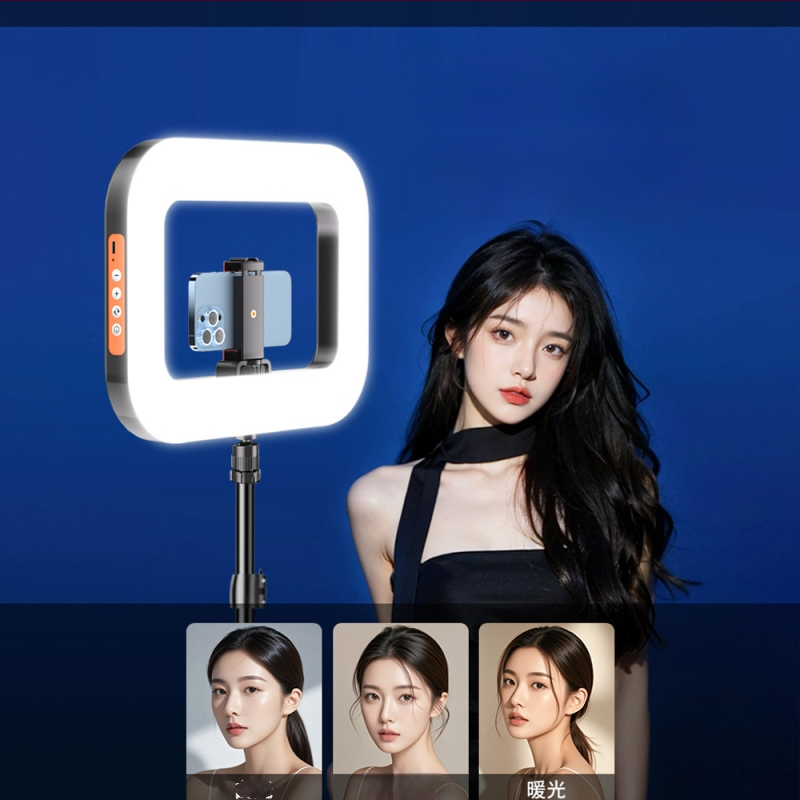 Rankinis LED žiedinis šviesos šaltinis su telefono laikikliu, YM-200, spalvų temperatūra 2500K-9900K, galia 10-50W, įtampa 5V