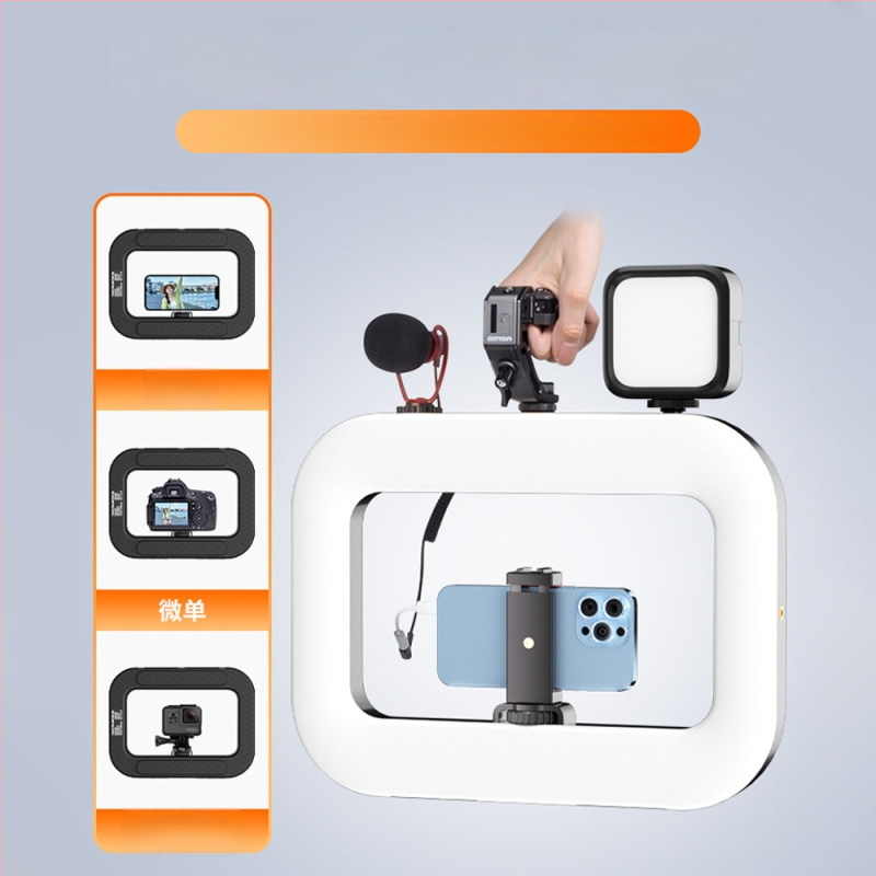 Rankinis LED žiedinis šviesos šaltinis su telefono laikikliu, YM-200, spalvų temperatūra 2500K-9900K, galia 10-50W, įtampa 5V