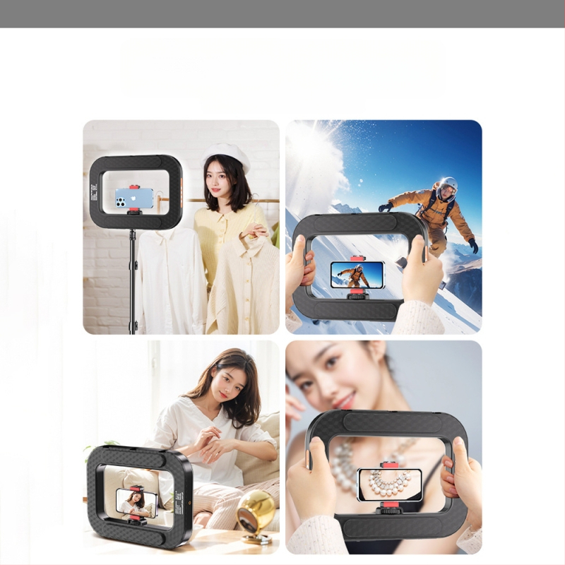 Rankinis LED žiedinis šviesos šaltinis su telefono laikikliu, YM-200, spalvų temperatūra 2500K-9900K, galia 10-50W, įtampa 5V