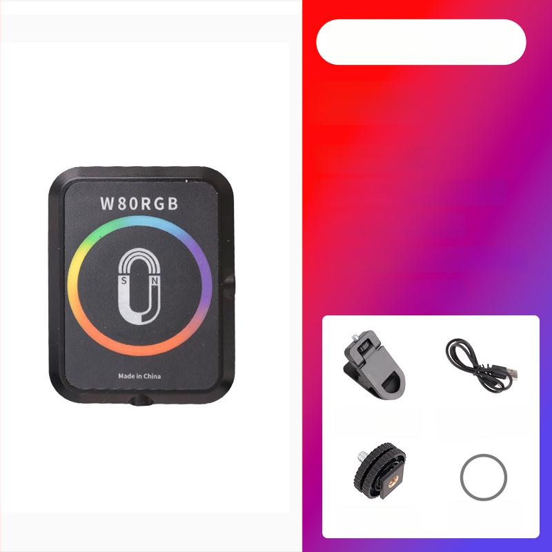 Magnetinė LED šviesa mobiliems telefonams, nešiojamas rankinis apšvietimas live ir selfie, 5W, įmontuota baterija, modelis W80RGB
