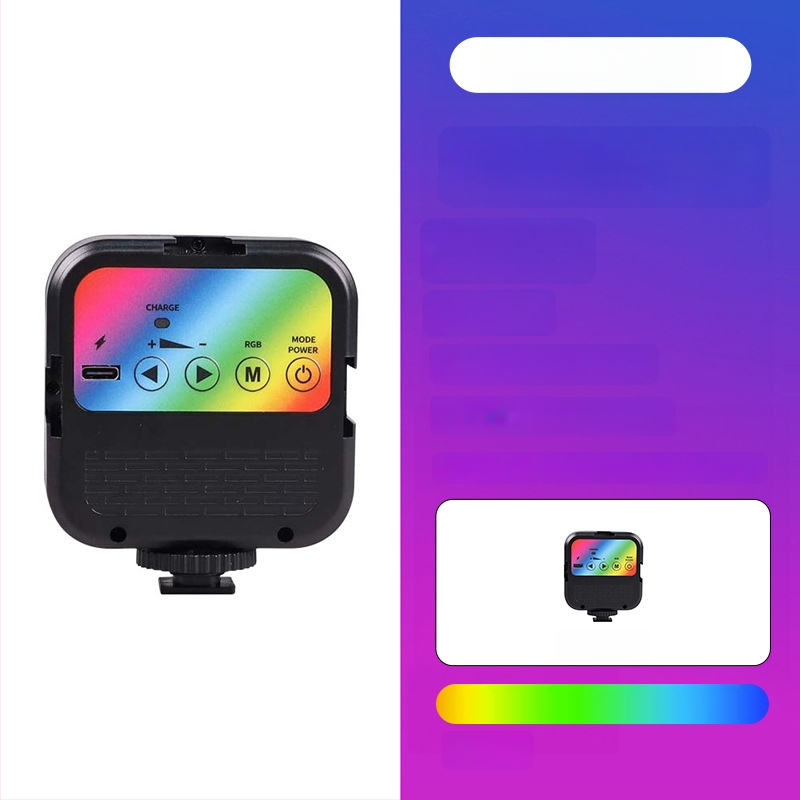 Magnetinė LED šviesa mobiliems telefonams, nešiojamas rankinis apšvietimas live ir selfie, 5W, įmontuota baterija, modelis W80RGB