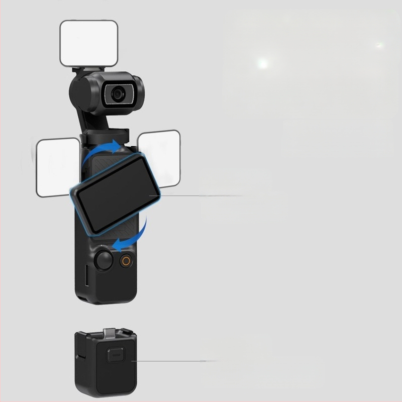 LED papildomasis apšvietimas DJI Pocket 3 (M01) – rankinis vlog apšvietimas, reguliuojama spalvos temperatūra 2500K-9900K, galia iki 10W, 5V