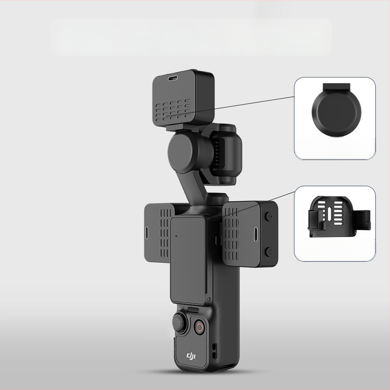 LED papildomasis apšvietimas DJI Pocket 3 (M01) – rankinis vlog apšvietimas, reguliuojama spalvos temperatūra 2500K-9900K, galia iki 10W, 5V