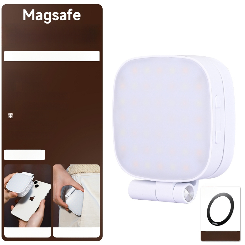 LED telefono užpildymo šviesa su trimis spalvų temperatūromis, MagSafe suderinama, rankinė selfie šviesa