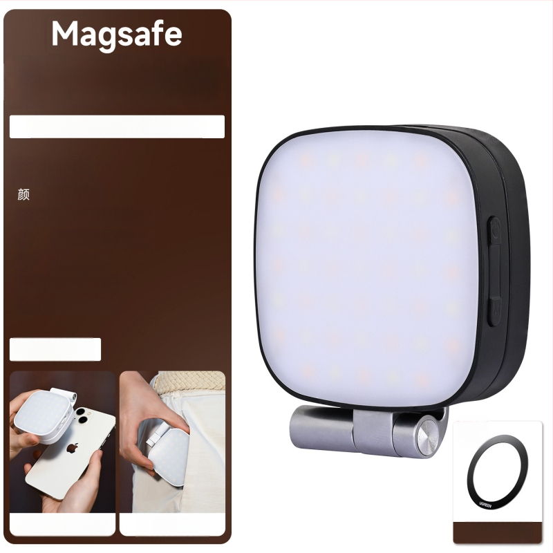 LED telefono užpildymo šviesa su trimis spalvų temperatūromis, MagSafe suderinama, rankinė selfie šviesa