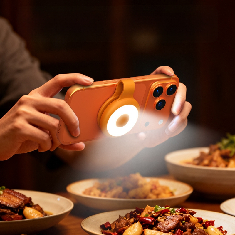 Magnetinis LED apšvietimas išmaniesiems telefonams, modelis L03, klipu dizaino rankinis naudojimas, mažiau nei 10W, trijų spalvų temperatūrų