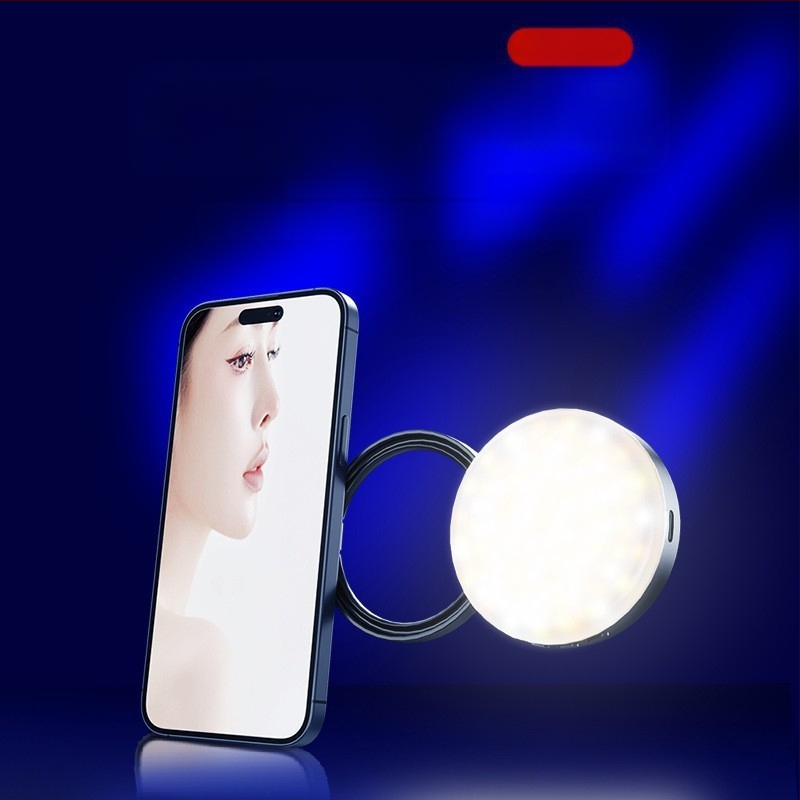 LED apšvietimas telefonui su magnetiniu laikikliu, nešiojamas su veidrodėliu, tinka gyvai transliacijai, nuotraukoms ir vaizdo įrašams
