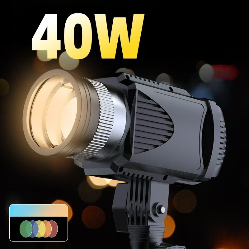 Skaitmeninės fotografijos šviesos 40W, studijos šviesa su reguliuojamu ryškumu ir spalvos temperatūra 3000K–6000K