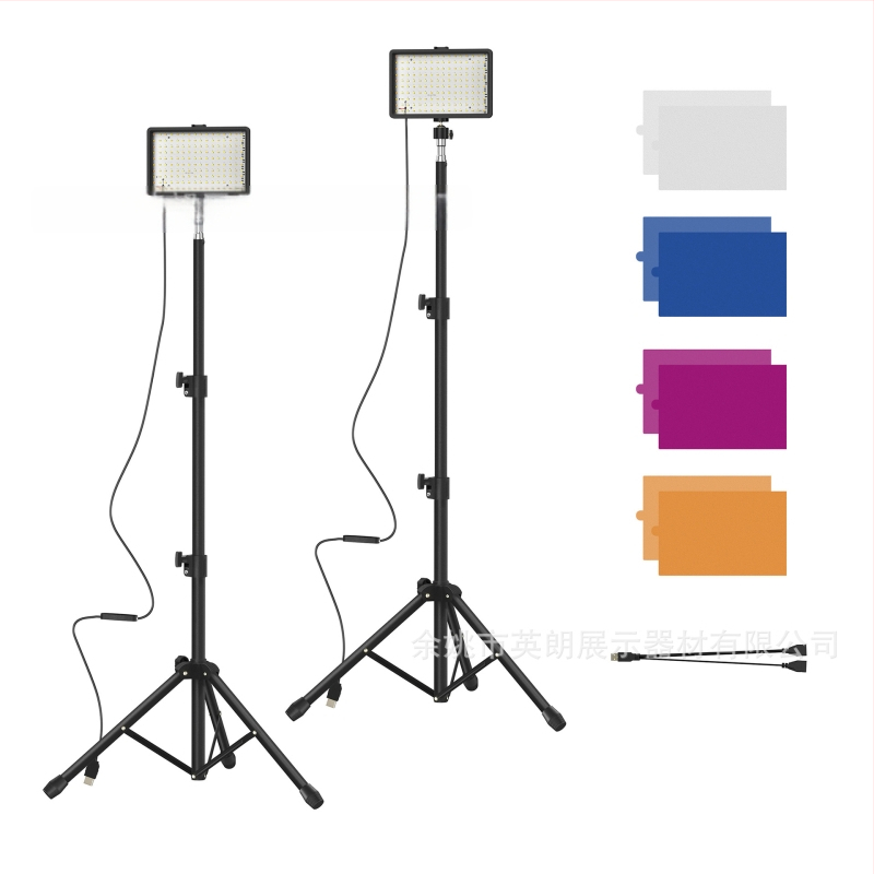 LED užpildymo šviesa fotografavimui ir transliacijoms, ištraukiama, modelis YL-BGD01, 10W, 5V2A.