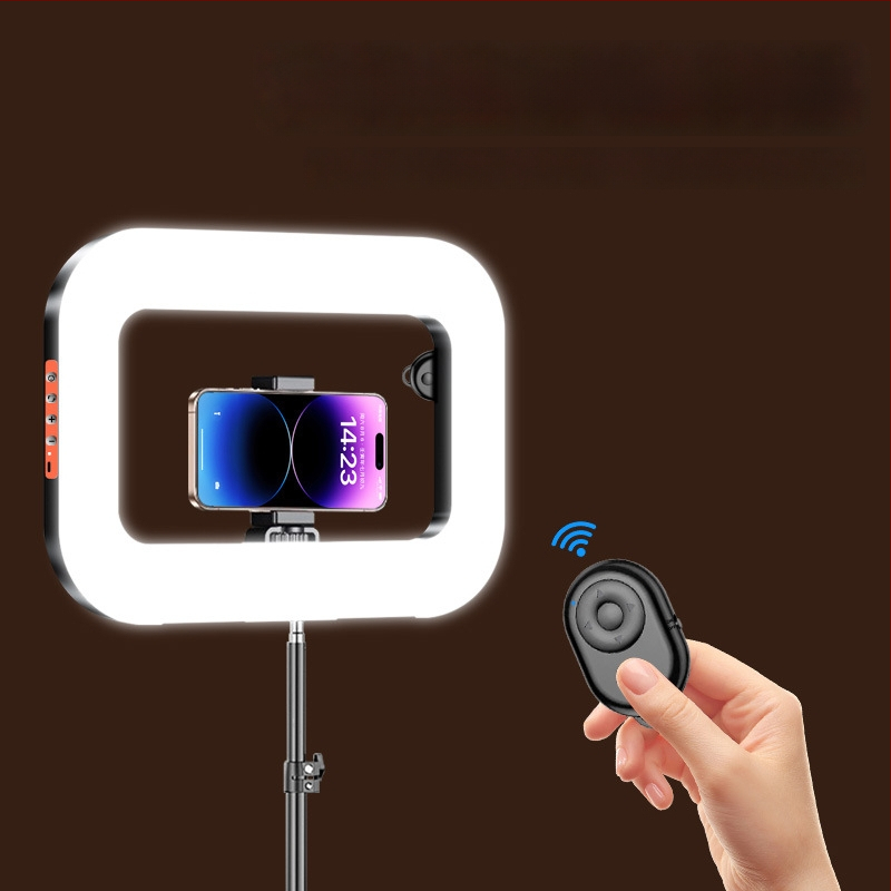 Nešiojama LED žiedinė šviesa mobiliuoju įrenginiu transliacijai gyvai, įdiegta baterija, 5V maitinimas, galia 10–50W