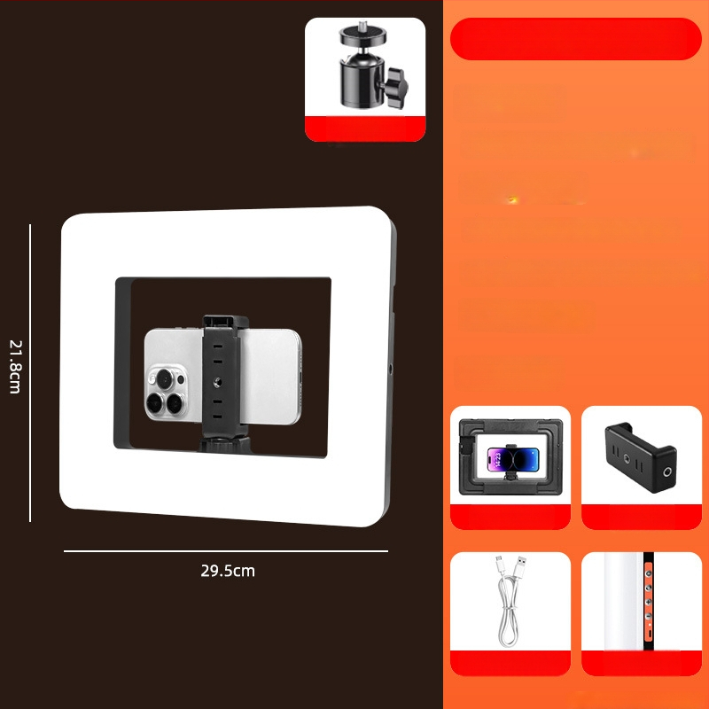 Nešiojama LED žiedinė šviesa mobiliuoju įrenginiu transliacijai gyvai, įdiegta baterija, 5V maitinimas, galia 10–50W