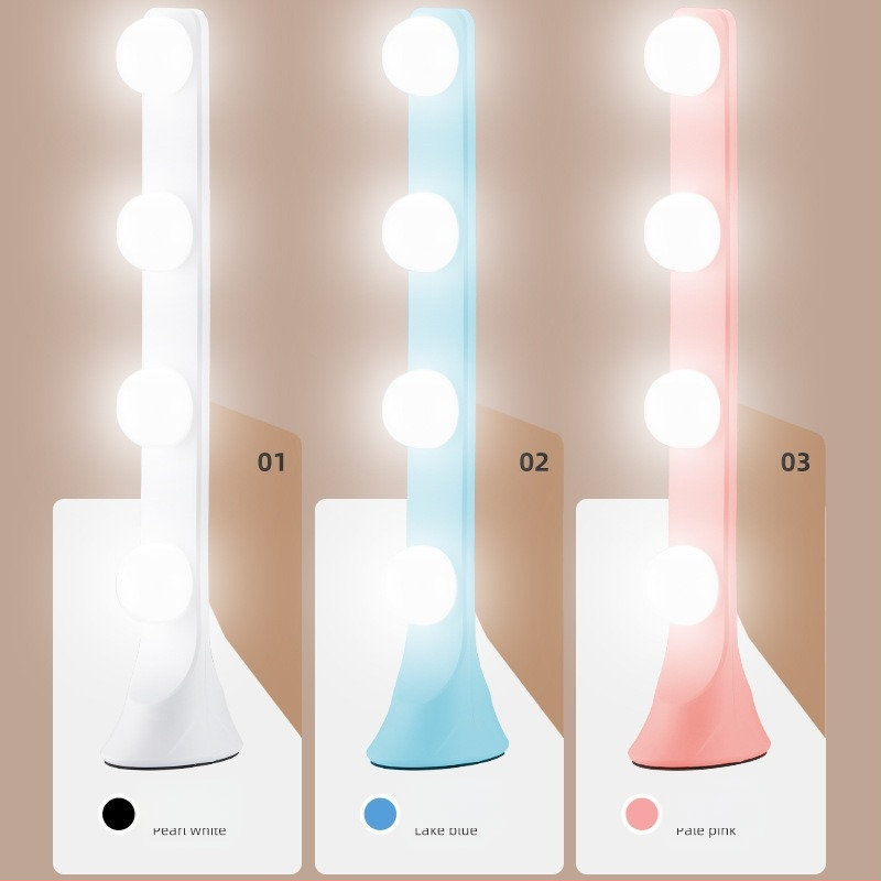 LED stalinis papildinimo šviesa su keturiais LED eilutėmis, 10W, įvestis 5V, staliniam naudojimui, trys spalvų temperatūros režimai, tiesioginės transliacijos, fotografavimas, vaizdo įrašų kūrimas ir makiažas